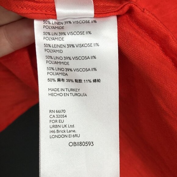 Free People Women's Stella Cutout Crop Top XS Red Linen Blend Going Out Top - Picture 4 of 8